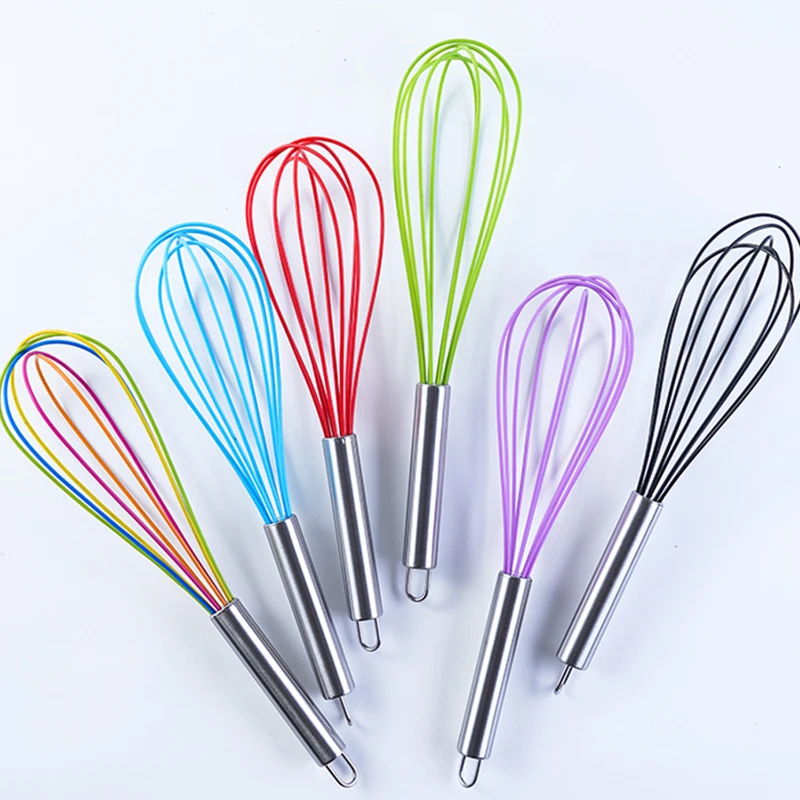 12" silicone whisk with stainless steel handle