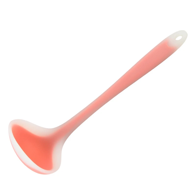 silicone long handle ladle for cooking