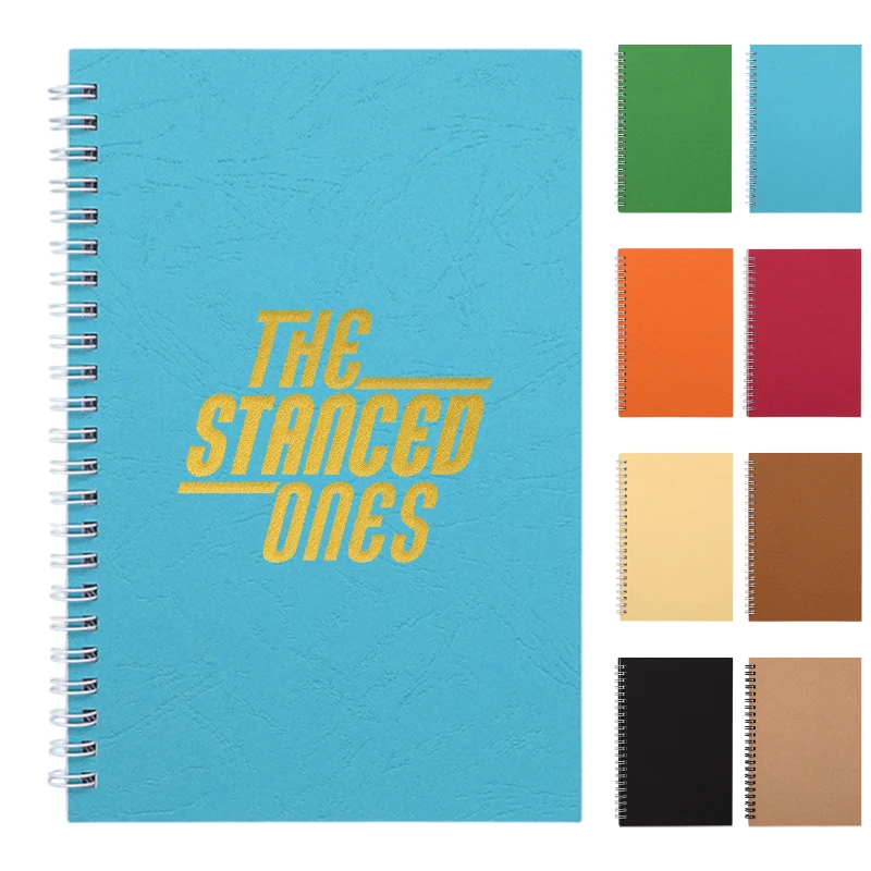 a5 leather grain spiral notebook