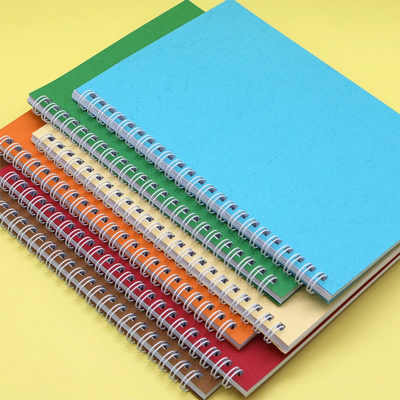 a5 leather grain spiral notebook