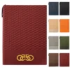 woven pattern leather notebook