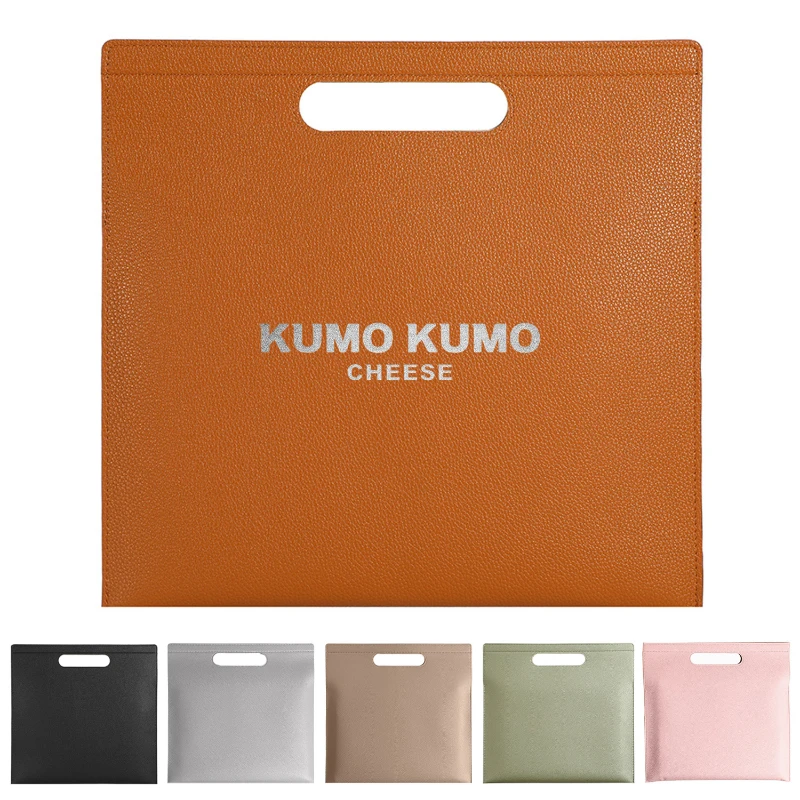 business leather document folder bag with handle