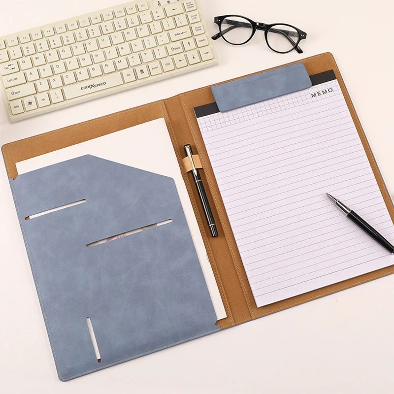 leather padfolio portfolio folder with magnetic clip