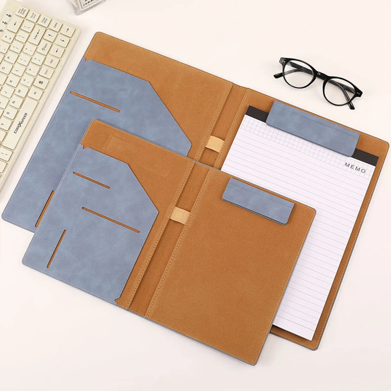 leather padfolio portfolio folder with magnetic clip