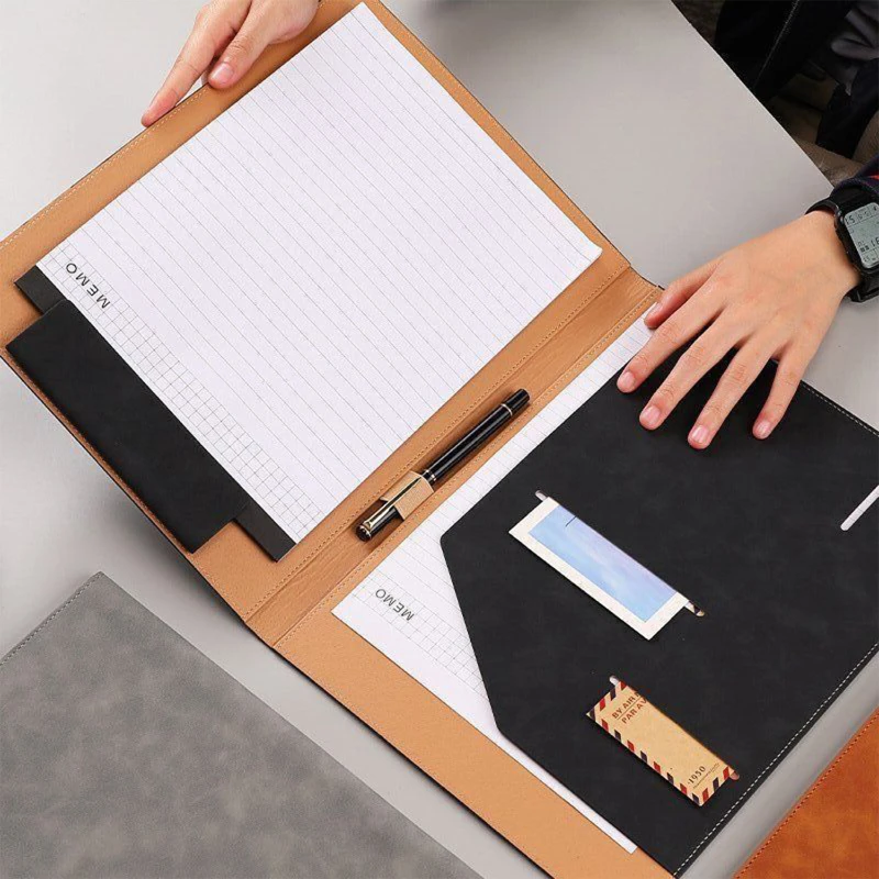 business padfolio portfolio folder with magnetic clip