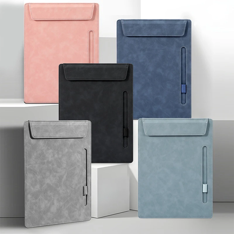 magnetic leather clipboard with pen slot