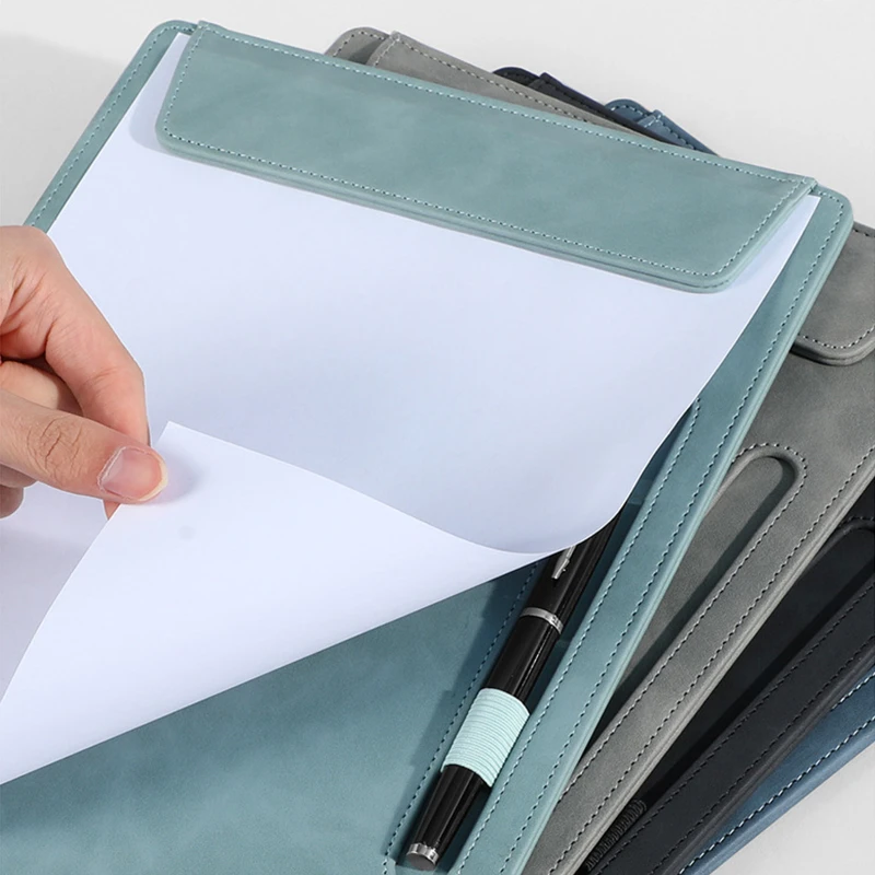 magnetic leather clipboard with pen slot