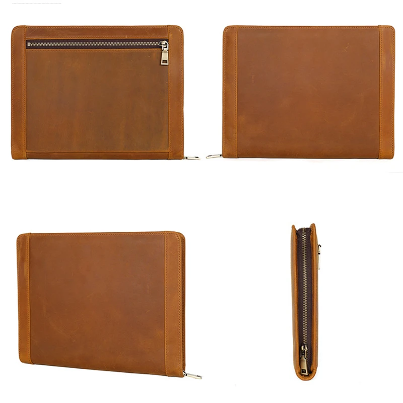 full grain leather business padfolio