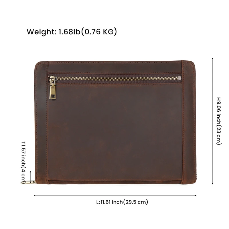 full grain leather business padfolio