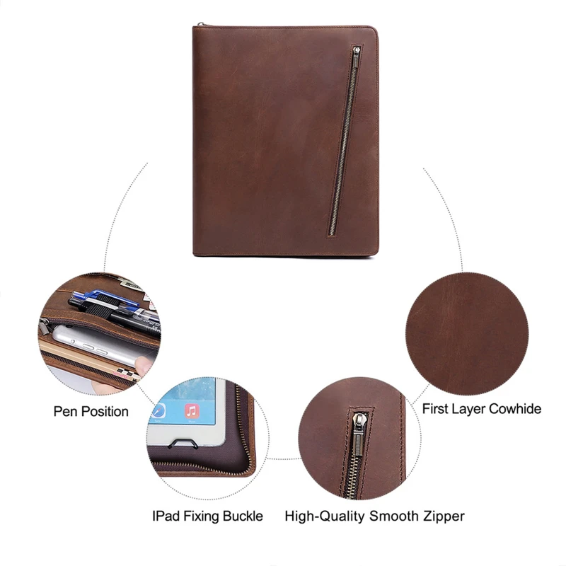 full grain leather multi function padfolio