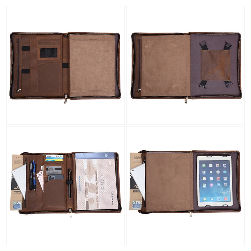 full grain leather multi function padfolio