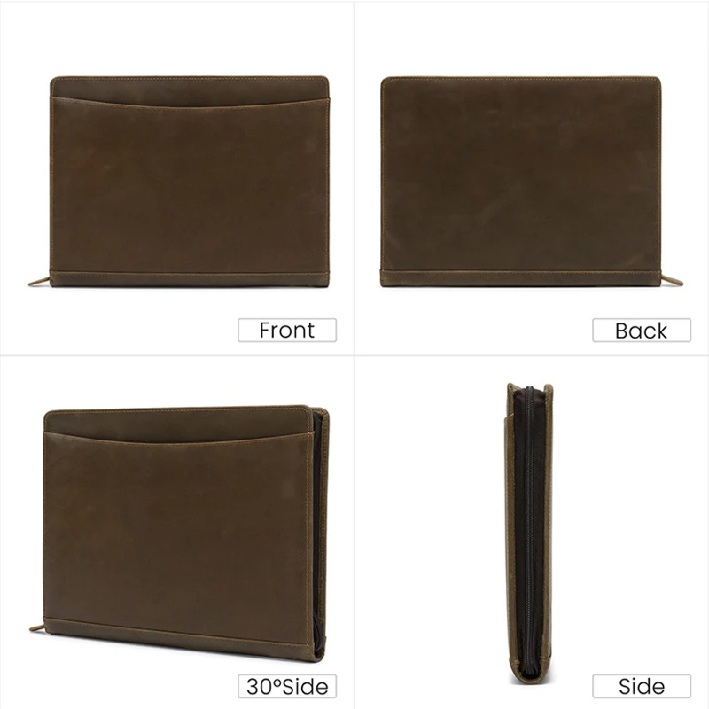 full grain leather vintage padfolio