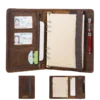 vintage leather padfolio with 6 ring binder notebook