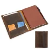 vintage full grain leather padfolio with pen holder