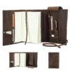 vintage full grain leather a5 wrap padfolio with tie closure