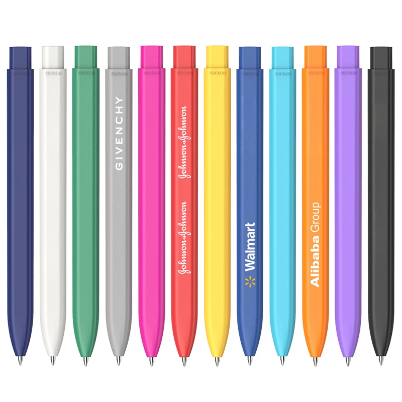 flat body click gel pen with quick dry ink