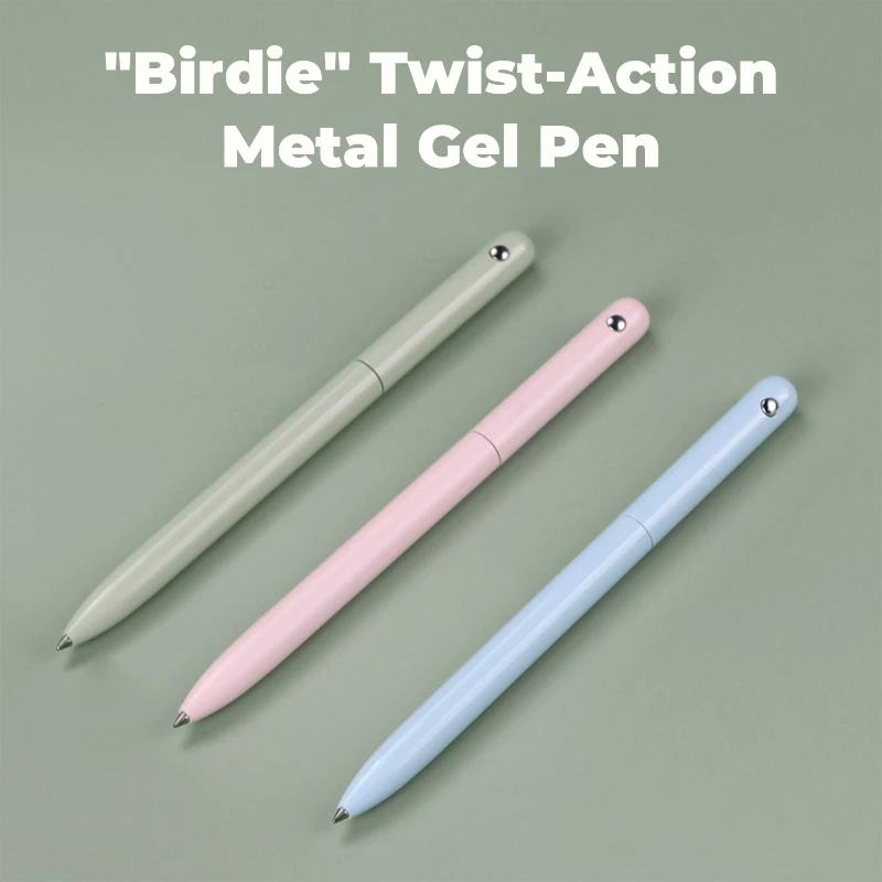birdie twist action all metal gel pen
