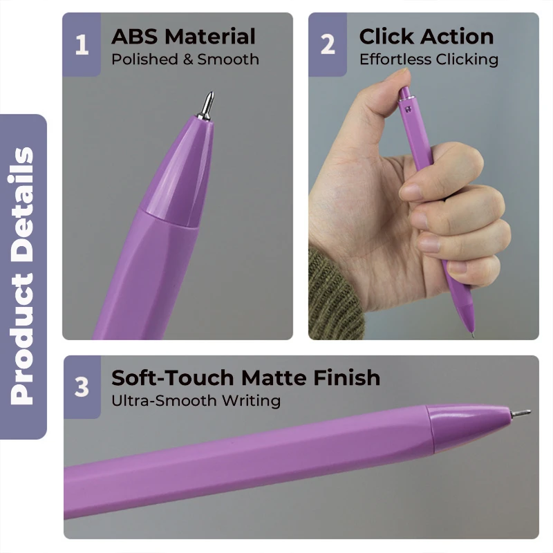 minimalist soft touch click gel pen