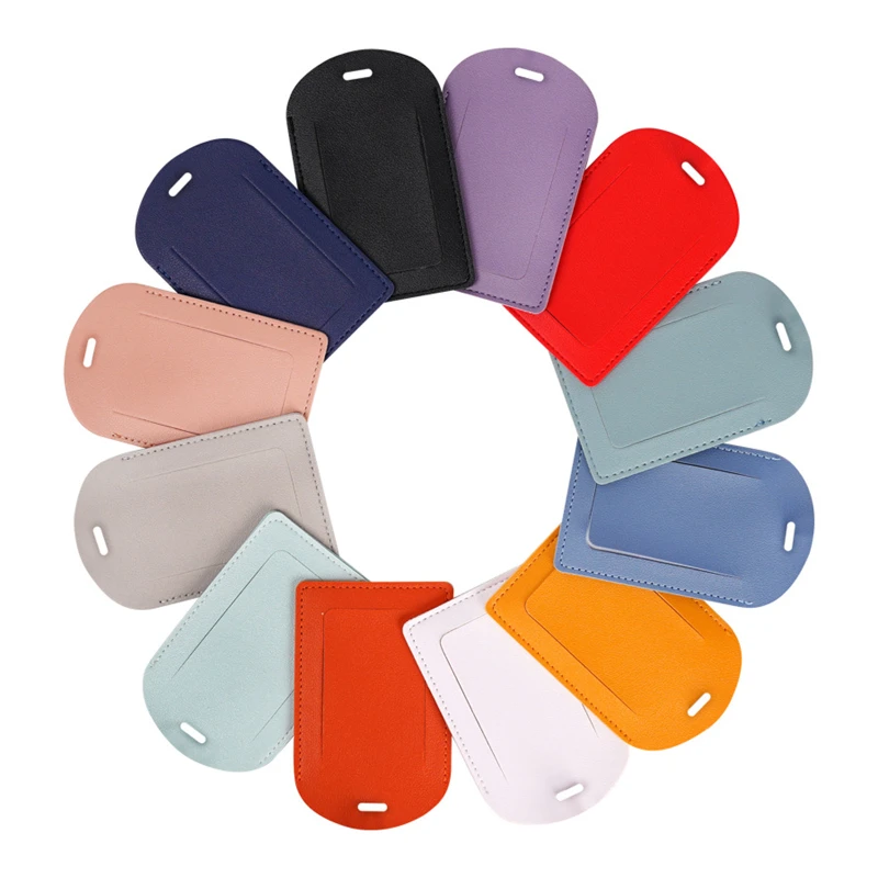 minimalist vegan leather privacy luggage tag