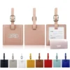 classic square vegan leather luggage tag