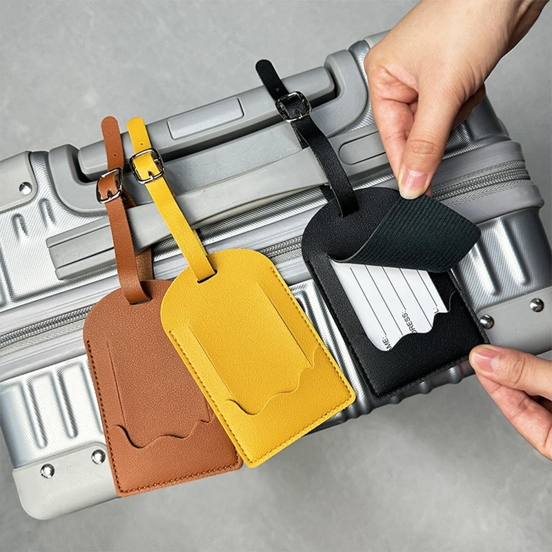 thickened vegan leather privacy luggage tag