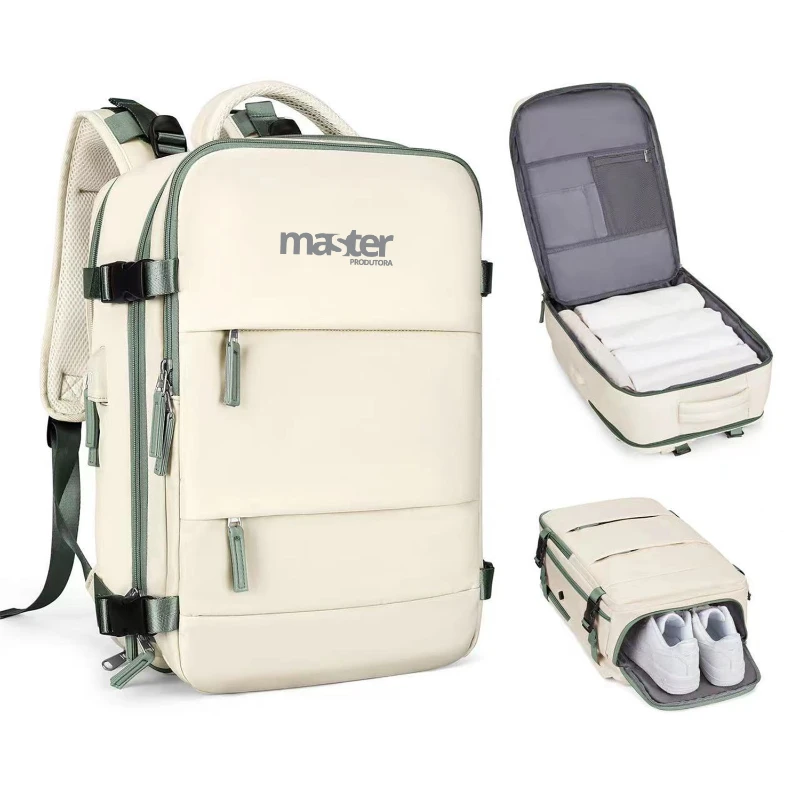 ergonomic multi compartment carry on travel backpack