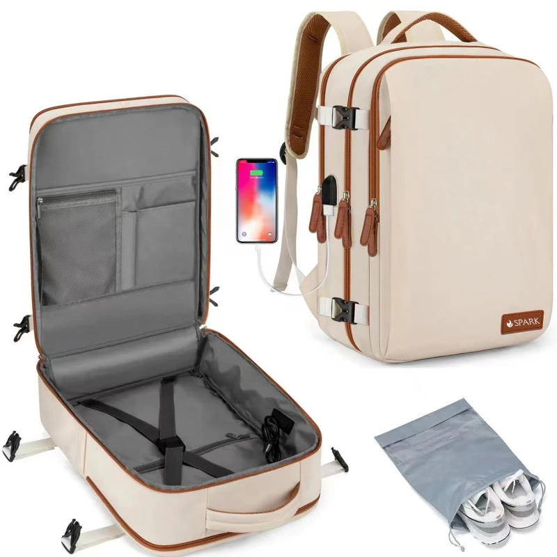 minimalist multi compartment travel laptop backpack