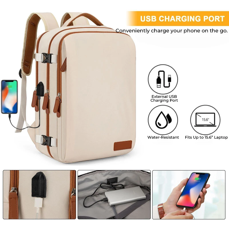 minimalist multi compartment travel laptop backpack