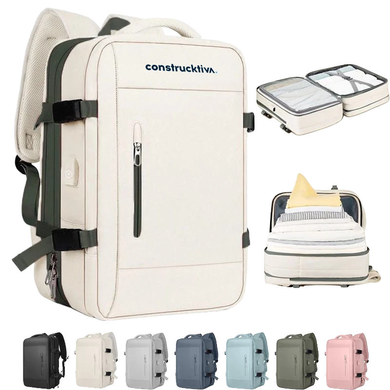 expandable multi compartment travel backpack