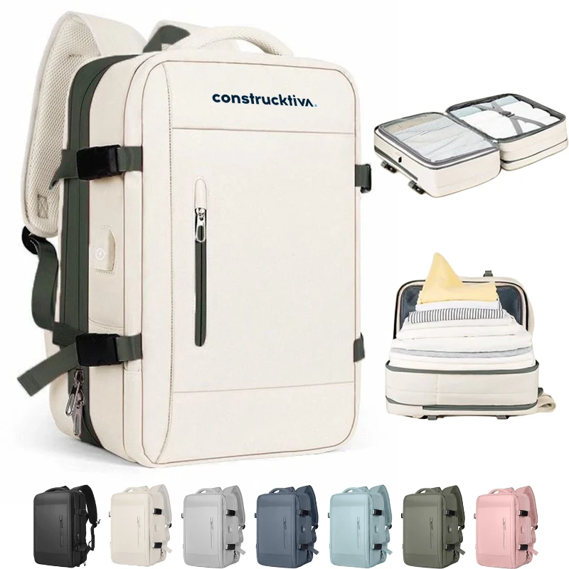 expandable multi compartment travel backpack