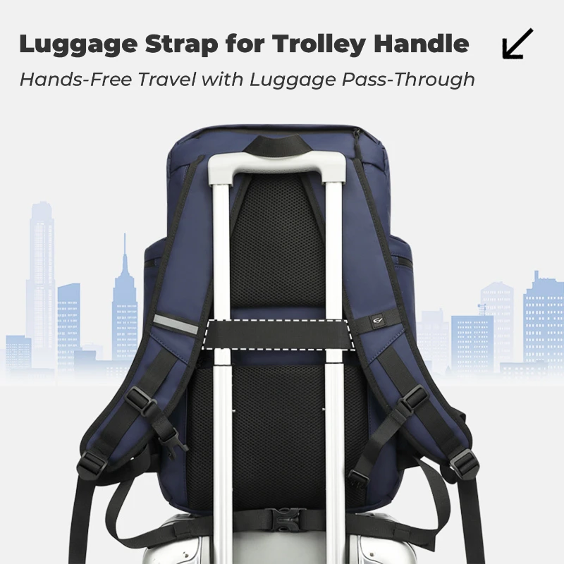 sleek large capacity travel backpack with shoe compartment