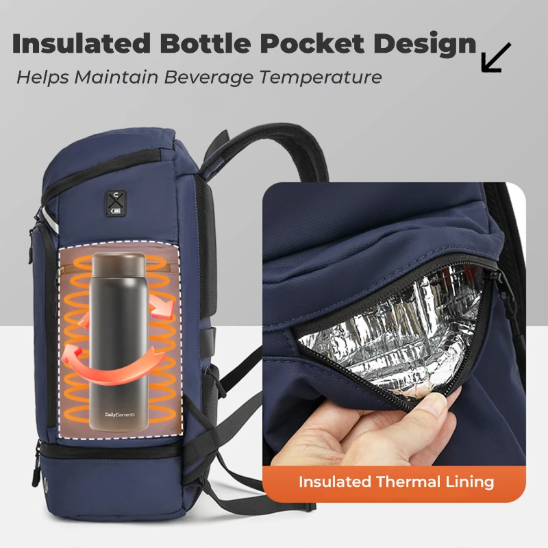 sleek large capacity travel backpack with shoe compartment