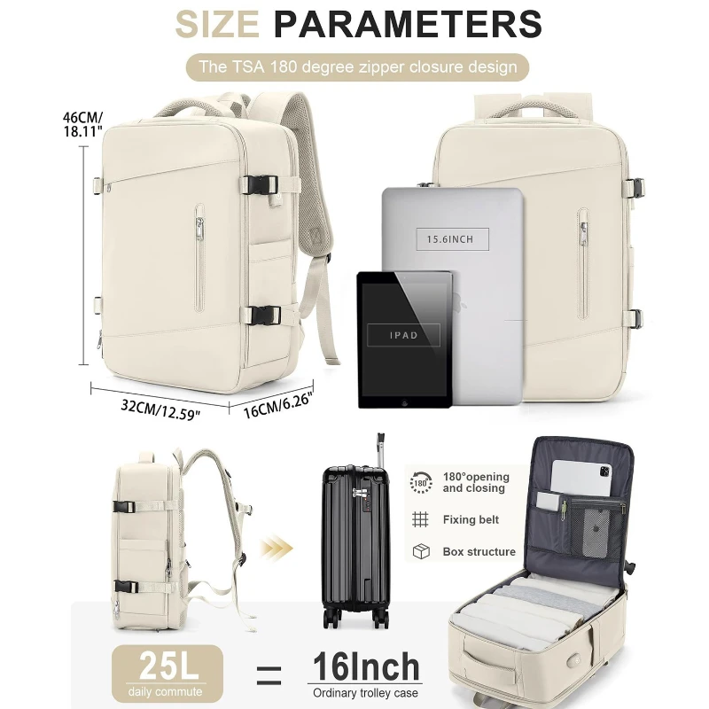 sleek oxford travel laptop backpack