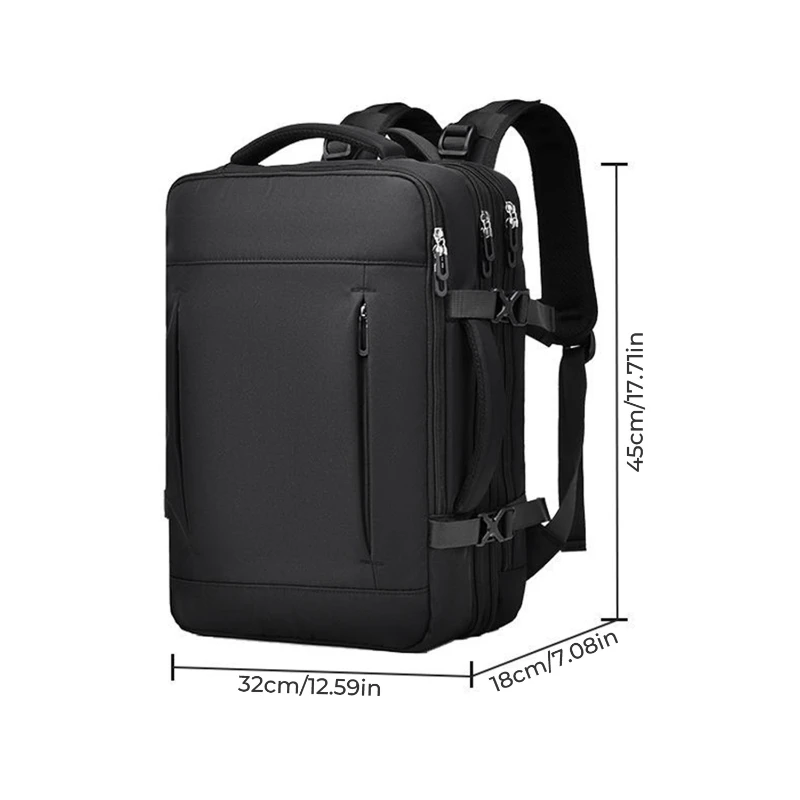 expandable water resistant nylon travel laptop backpack