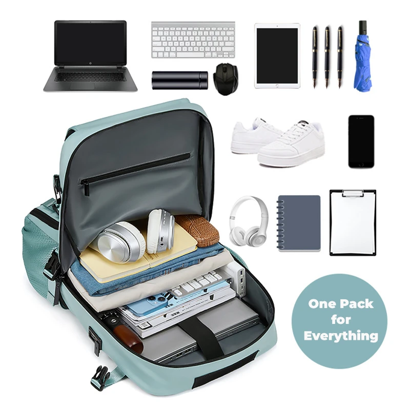 sleek multi function oxford travel laptop backpack