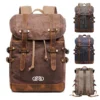 vintage waxed canvas travel backpack