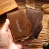 minimalist full grain leather card holder wallet