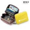 accordion style top grain leather rfid card wallet