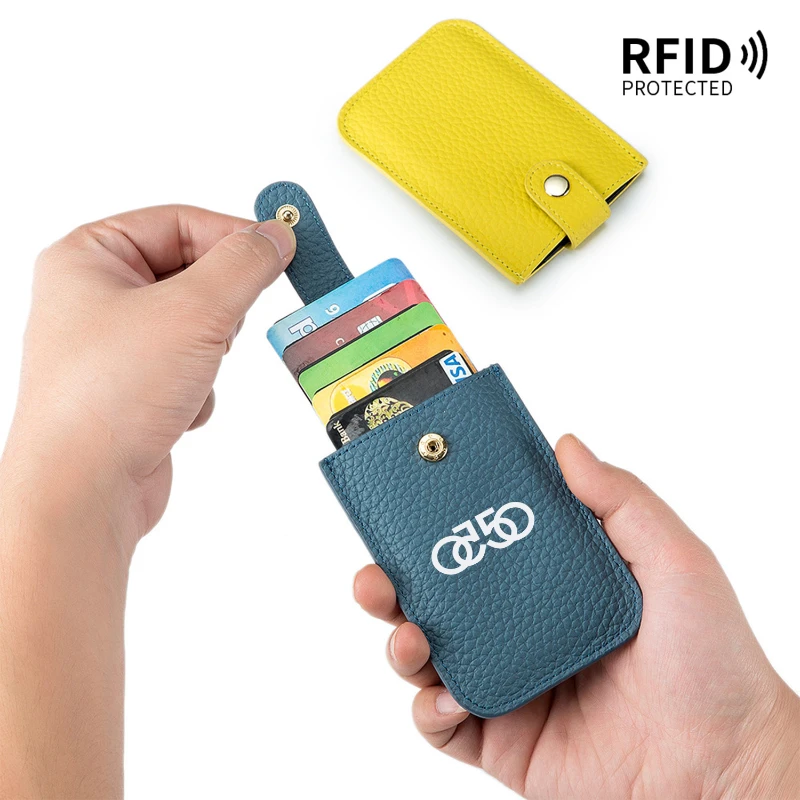 ultra slim top grain leather rfid pull up card wallet