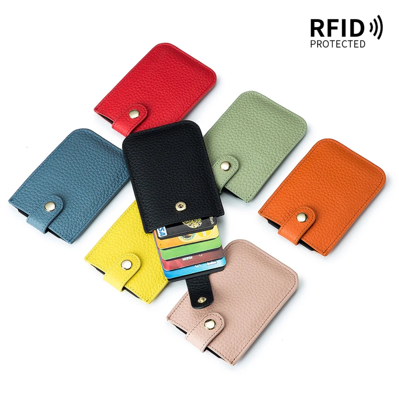 ultra slim top grain leather rfid pull up card wallet