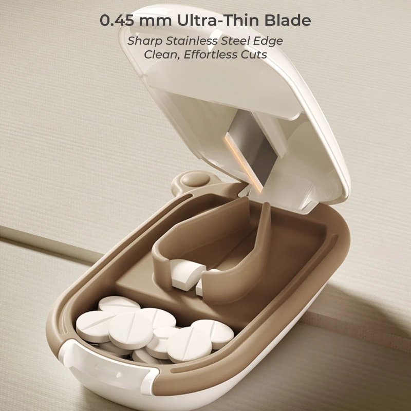 mini portable pill cutter storage box