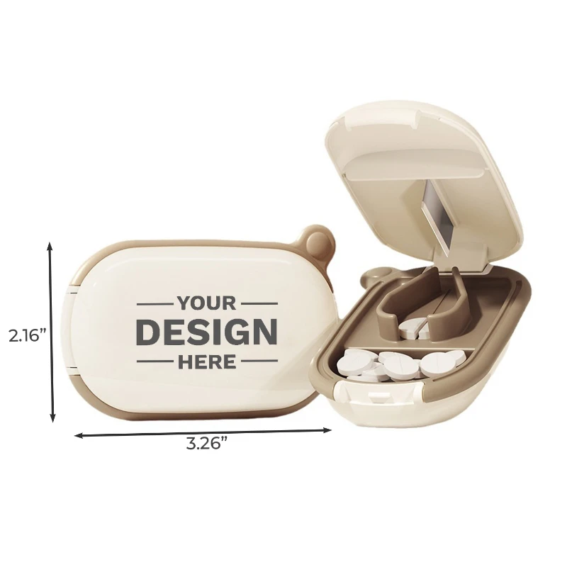 mini portable pill cutter storage box