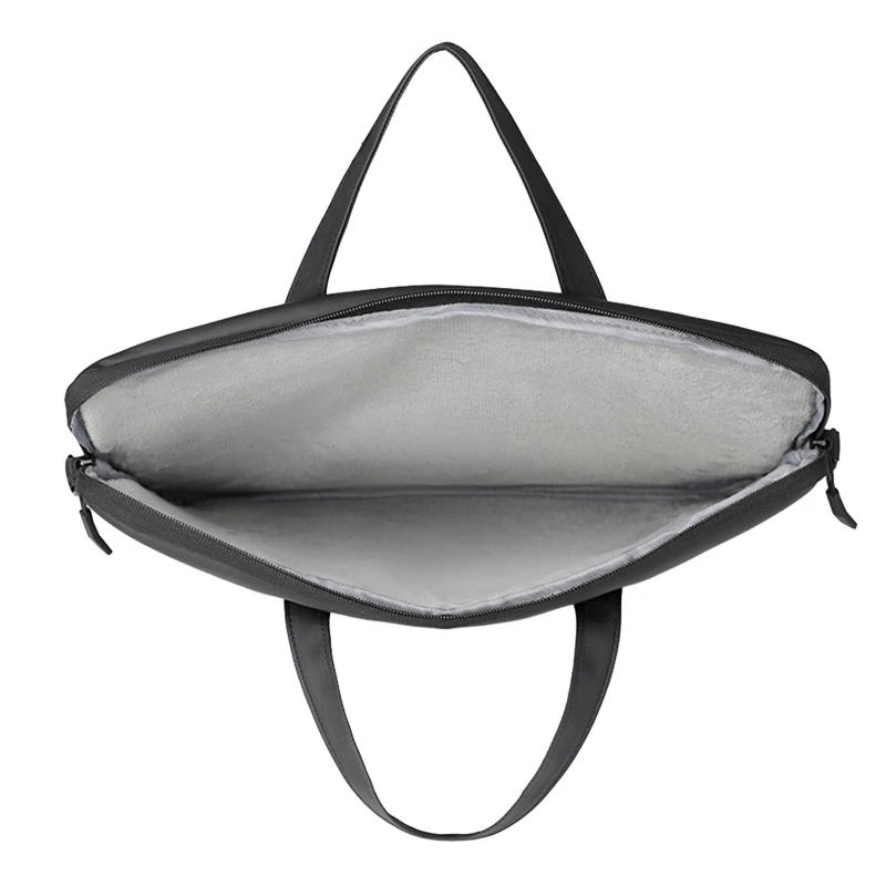 slim vegan leather laptop sleeve with shoulder strap