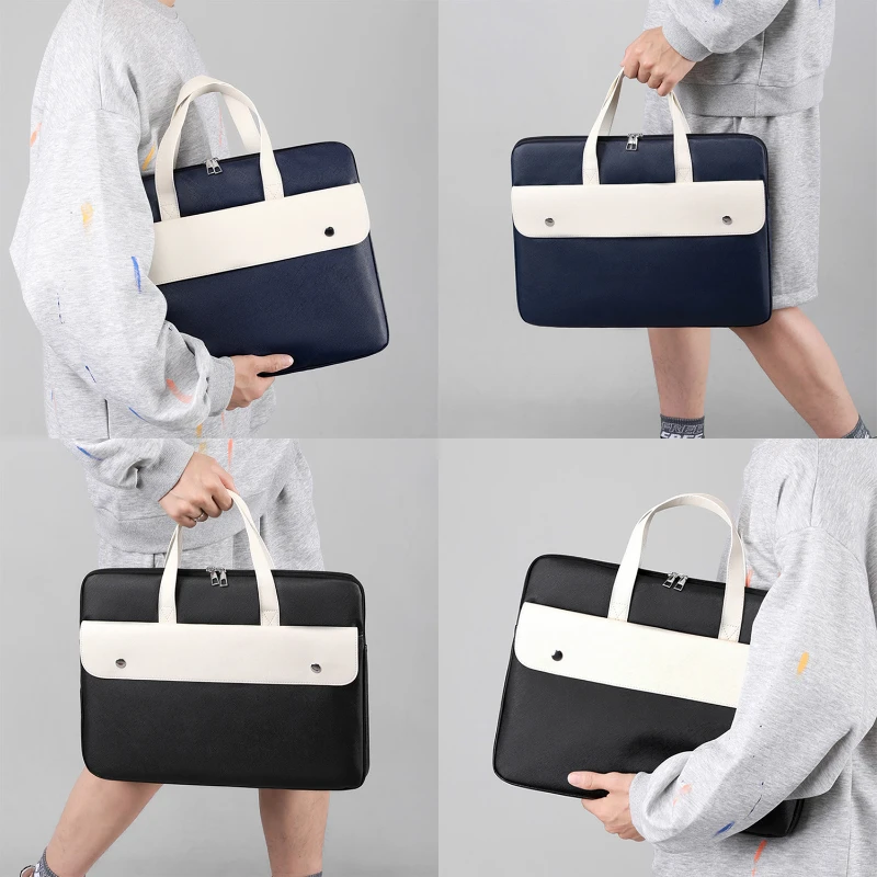 15.6" vegan leather laptop briefcase