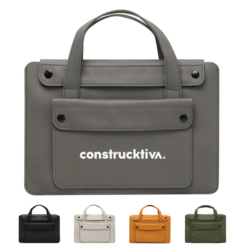vegan leather accordion laptop briefcase
