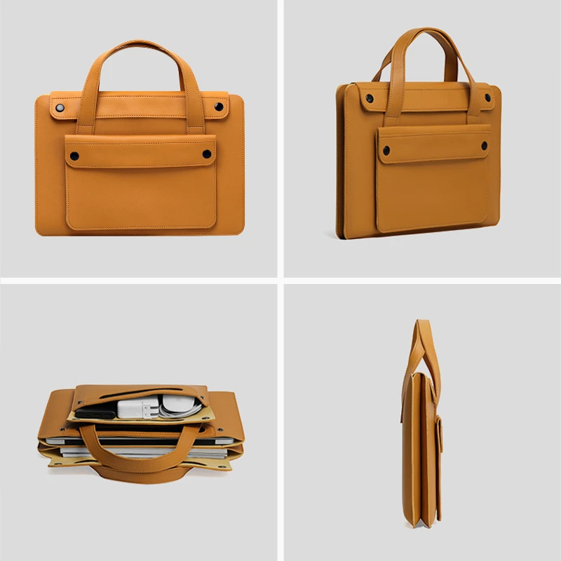 vegan leather accordion laptop briefcase