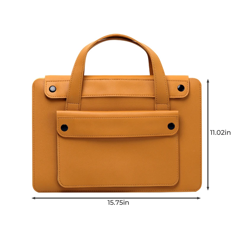 vegan leather accordion laptop briefcase