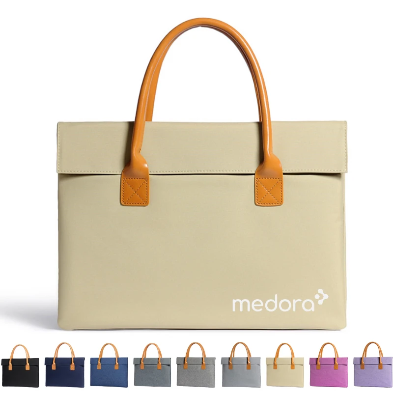 slim oxford laptop sleeve tote