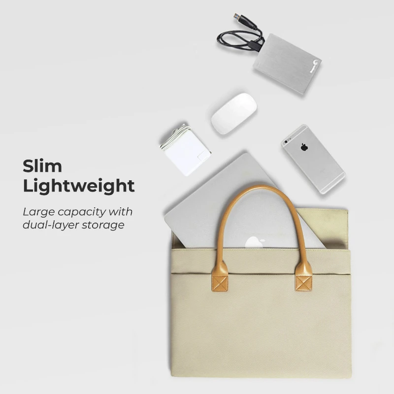 slim oxford laptop sleeve tote