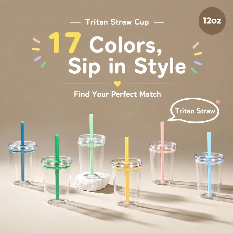 12 oz compact tritan straw tumbler